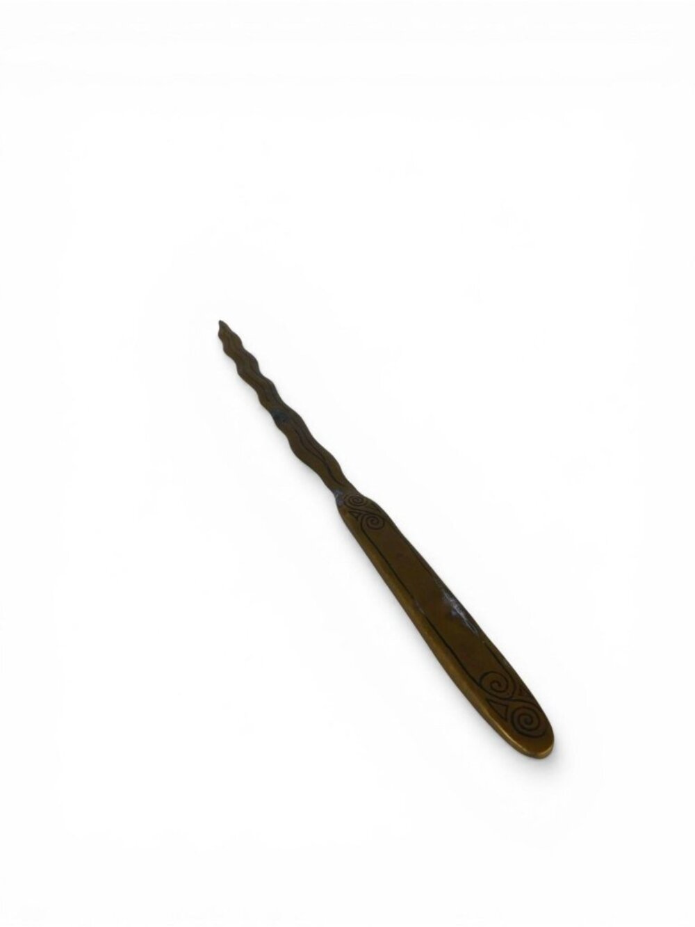 Vintage Brass Snake Letter Opener Wavy Blade Desk Office Accessory Decor Gift